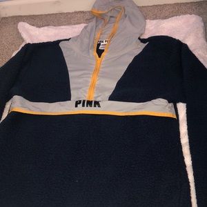Victoria Secret PINK Sherpa Qtr Zip Hoodie
